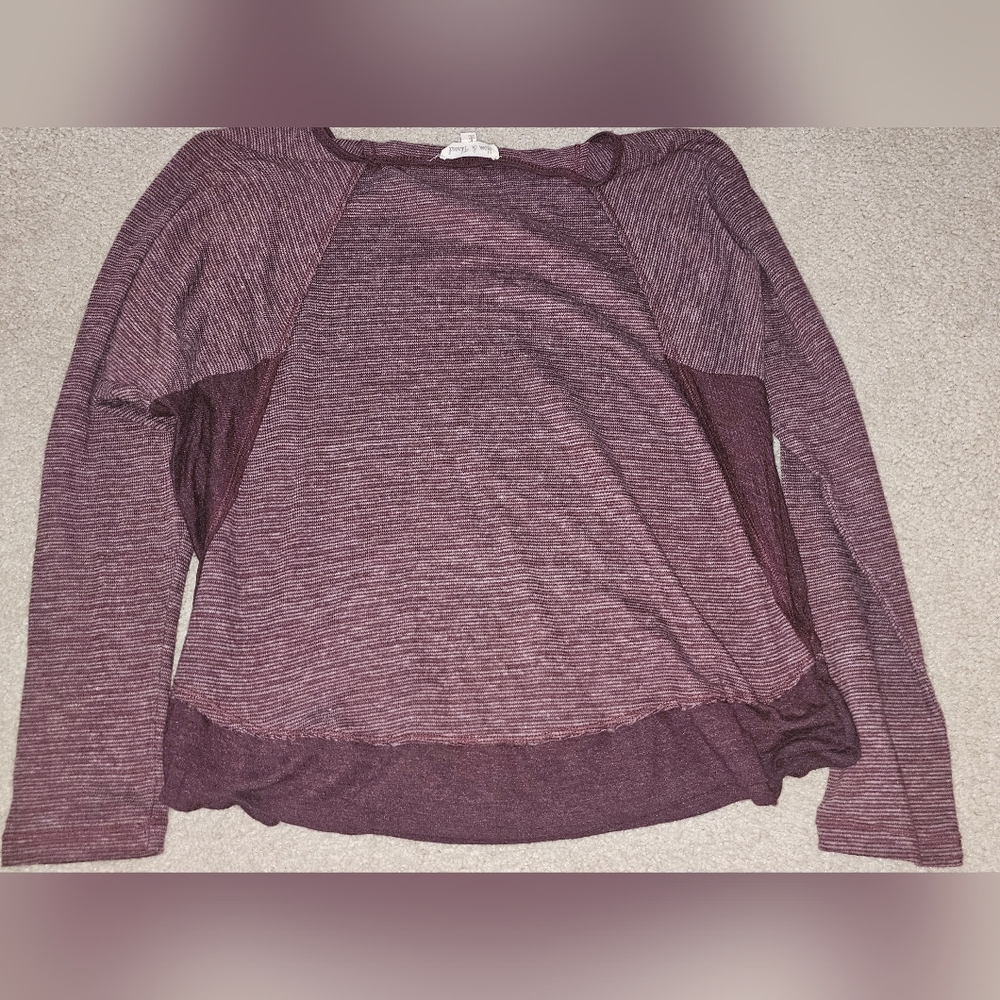 HEM & THREAD Purple Long Sleeve Top SIZE SMALL